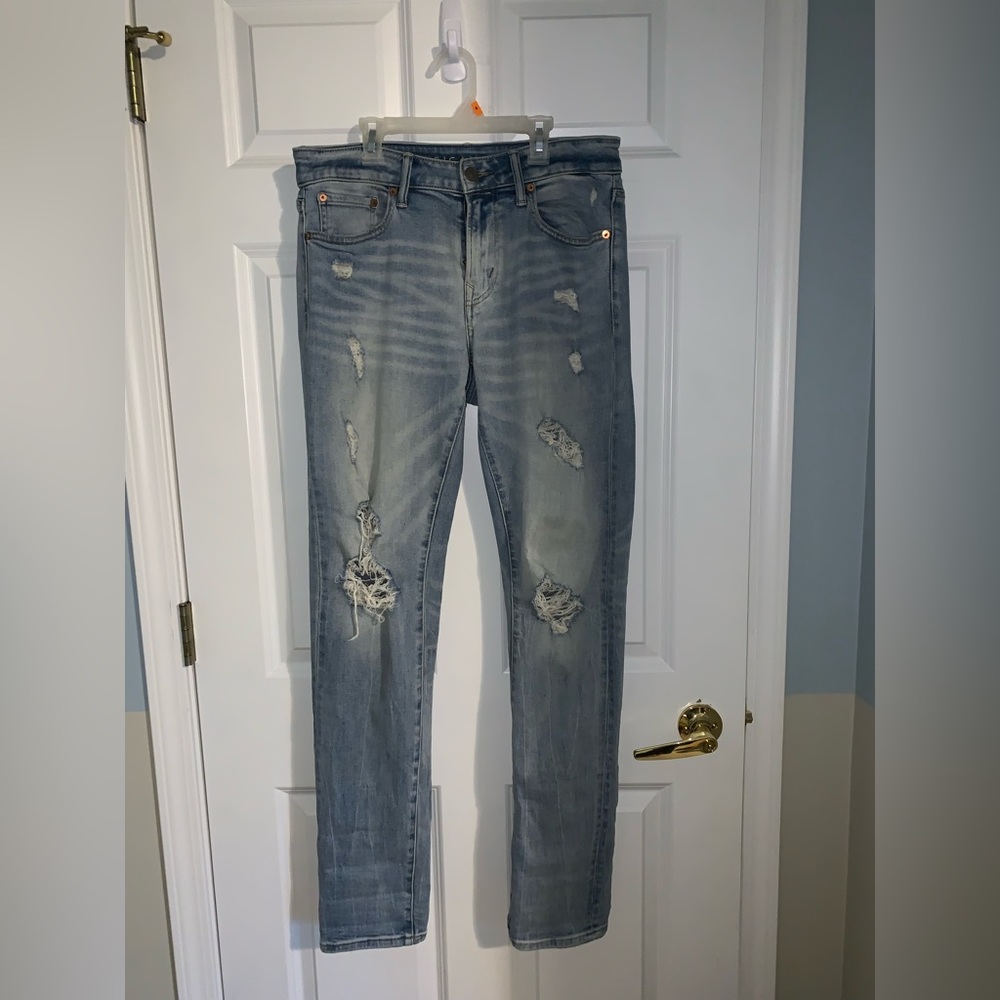 Men’s American Eagle Light-wash Distressed Denim - Size 32x34